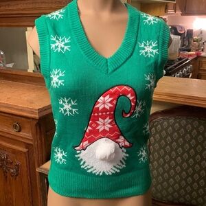 NEW Poof New York Ugly Christmas Sweater Vest Fair isle Gnome NEW XS